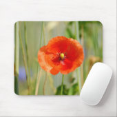 赤いケシでトウモロコシ畑の端 – フィールド マウスパッド (マウス)
