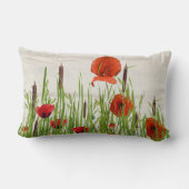 赤いケシとナガシ ランバークッション (裏面)