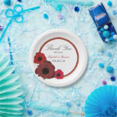 赤いケシとバ結婚ラップ ペーパープレート (パーティー)