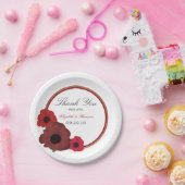 赤いケシとバ結婚ラップ ペーパープレート (パーティー)