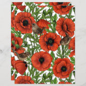 赤いケシとレンシ、白い離れ緑色の (正面/裏面)