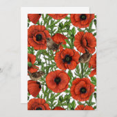 赤いケシとレンシ、白い離れ緑色の (正面/裏面)