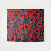 赤いケシとレンツ、黒い離れ青い タペストリー (正面(横))