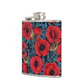 赤いケシとレンツ、黒い離れ青い フラスク (左)