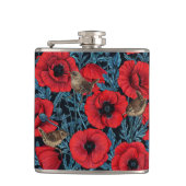 赤いケシとレンツ、黒い離れ青い フラスク (正面)