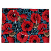 赤いケシとレンツ、黒い離れ青い ラージペーパーバッグ (裏面)