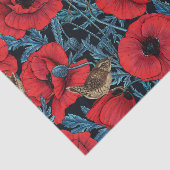 赤いケシとレンツ、黒い離れ青い 薄葉紙 (詳細)