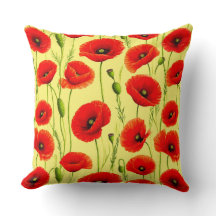 赤いケシと緑の茎