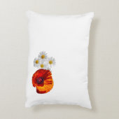 赤いケシと鳥 アクセントクッション (裏面(縦))