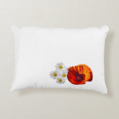 赤いケシと鳥 アクセントクッション (裏面)