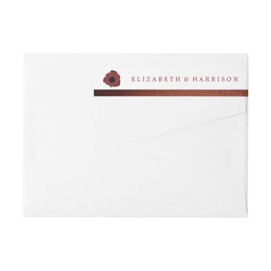 赤いケシと麻の結婚式 ラップアラウンドラベル (裏面)