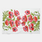 赤いケシによってはアメリカ人のMoJoの台所牽引が開花します キッチンタオル (横)