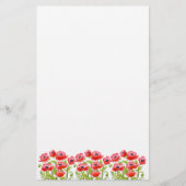 赤いケシによっては文房具が開花します 便箋 (正面)