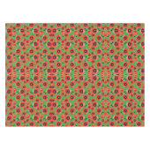 赤いケシのアップルグリーン テーブルクロス (正面(横))