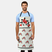 赤いケシのエプロン エプロン (着用した状態)