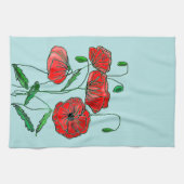 赤いケシのキッチンタオル – 色を選択 キッチンタオル (横)