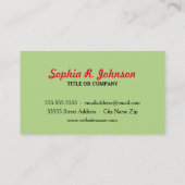 赤いケシのケシによっては青空が開花します 名刺 (裏面)