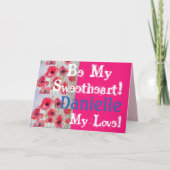 赤いケシのケシは私の恋人の女の子の名前カード カード (正面)