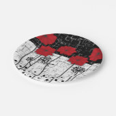 赤いケシのセラミックタイル ペーパープレート (アングル)