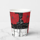 赤いケシのセラミックタイル 紙コップ (右)