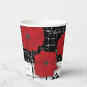 赤いケシのセラミックタイル 紙コップ (正面)