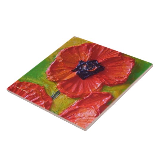 赤いケシのタイル タイル (側面)