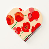 赤いケシのパーソナライズされた花 ノートブック (裏面)