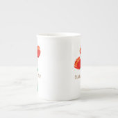 赤いケシのパーソナライズされた花 ボーンチャイナマグカップ (正面)