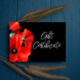 赤いケシのビジネス証明書カード 招待状