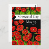 赤いケシのメモリアルデー ポストカード (正面/裏面)