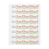 赤いケシのラッピング リターンアドレスラベル ラップアラウンド宛名ラベル (シート)