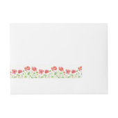 赤いケシのラッピング リターンアドレスラベル ラップアラウンド宛名ラベル (正面)