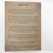 赤いケシのヴィンテージ葬儀プログラムと写真 三つ折りプログラム (内部最初)