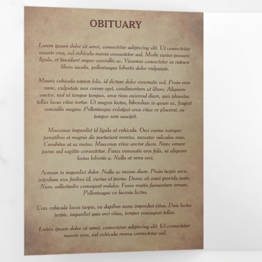 赤いケシのヴィンテージ葬儀プログラムと写真 三つ折りプログラム (内部最初)