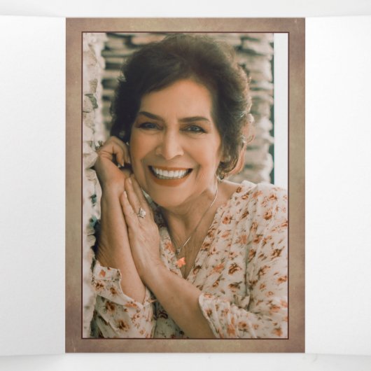 赤いケシのヴィンテージ葬儀プログラムと写真 三つ折りプログラム (内部中)