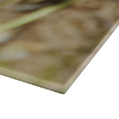 赤いケシの入った大きなガラスのカッティングボード カッティングボード (角)