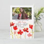 赤いケシの写真の確認 招待状 (スタンド正面)