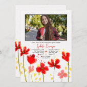 赤いケシの写真の確認 招待状 (正面/裏面)