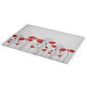 赤いケシの列 カッティングボード (角)