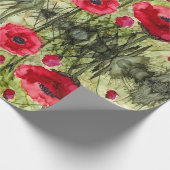赤いケシの包装紙 ラッピングペーパー (角)