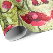 赤いケシの包装紙 ラッピングペーパー (ロールコーナー)