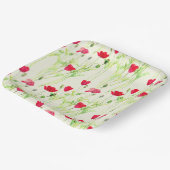 赤いケシの夏の牧草地、野生の花 ペーパープレート (傾斜あり)