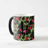 赤いケシの夏の牧草地、野生の花 モーフィングマグカップ (正面左)