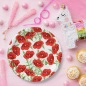 赤いケシの多く ペーパープレート (パーティー)