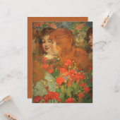 赤いケシの女の子(by George Henry) カード (正面/裏面インサイチュ)