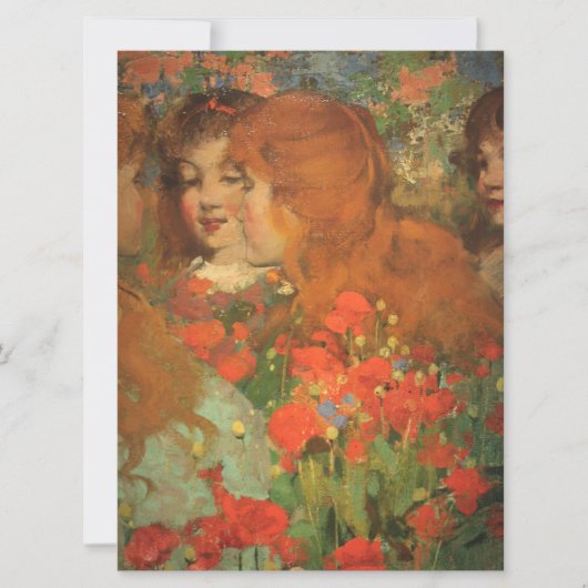 赤いケシの女の子(by George Henry) カード (正面)