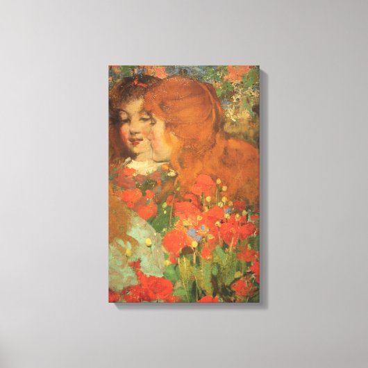 赤いケシの女の子(by George Henry) キャンバスプリント (正面)