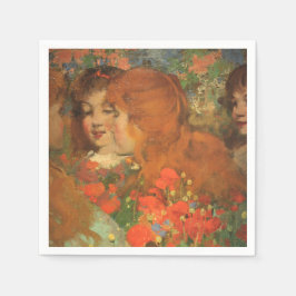 赤いケシの女の子(by George Henry) スタンダードカクテルナプキン