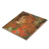 赤いケシの女の子(by George Henry) タイル (側面)