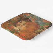 赤いケシの女の子(by George Henry) ペーパープレート (傾斜あり)